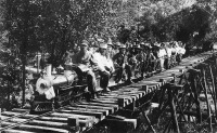 Железная дорога (поезда, паровозы, локомотивы, вагоны) - Железная дорога в парке развлечений