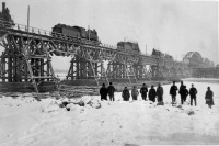 Железная дорога (поезда, паровозы, локомотивы, вагоны) - Паровозы серии Щ при испытании моста