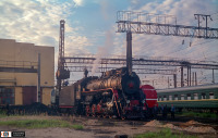 Железная дорога (поезда, паровозы, локомотивы, вагоны) - Паровоз Л-3369 в депо Муром