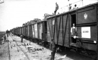Железная дорога (поезда, паровозы, локомотивы, вагоны) - Эшелон с беженцами