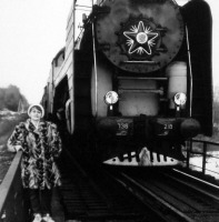 Железная дорога (поезда, паровозы, локомотивы, вагоны) - Женщина и паровоз