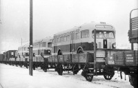 Железная дорога (поезда, паровозы, локомотивы, вагоны) - Автобусы ЗИС-155 на платформах