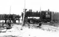 Железная дорога (поезда, паровозы, локомотивы, вагоны) - Паровоз К.141 с первым поездом прошедшим по восстановленному Сызранскому мосту