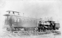 Железная дорога (поезда, паровозы, локомотивы, вагоны) - Паровоз типа 2-2-0 и  вагон Адирондак и  Сент-Лоуренс ж.д.