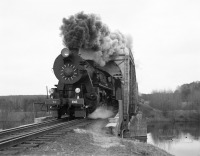 Железная дорога (поезда, паровозы, локомотивы, вагоны) - Паровоз ТЭ-6365 на мосту через реку Друть