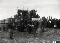Железная дорога (поезда, паровозы, локомотивы, вагоны) - Прибытие первого поезда (паровоз Ик-681) на ст.Абакан