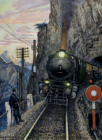 Железная дорога (поезда, паровозы, локомотивы, вагоны) - Ганс Балушек. Хохобен. Железнодорожный туннель
