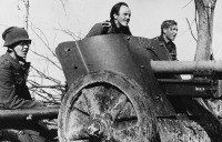 Войны (боевые действия) - Расчёт немецкого противотанкового орудия, готовый к действиям на русском фронте в конце 1942 года.
