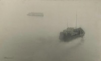 Корабли - Каспийская рыболовецкая флотилия в тумане