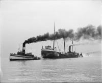 Корабли - Пароход Морли на буксире следует в Корабельный канал  Сент-Клер