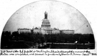 Вашингтон - Placement of Statue of Freedom atop the Capitol December 2, 1863 as viewed from the west. США , Вашингтон (округ Колумбия)