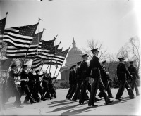 Вашингтон - Washington High School Cadets as they pass the Capitol in the Army Day Parade. США , Вашингтон (округ Колумбия)