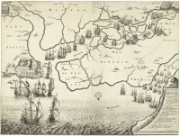 Карты стран, городов - Карта устья Темзы и Путешествие в Чатем голландского флота, 1667