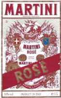 Этикетки, обертки, фантики, вкладыши - Этикетка вермута Мартини Розовое (Martini Rose) Martini & Rossi S.p.A., Torino, Italy, Италия, 1.0 l