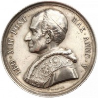 Медали, ордена, значки - ЛЕВ XIII, медаль anno V (1882 год)