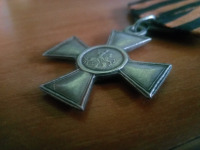 Медали, ордена, значки - Орден Георгиевский крест III степени №13396 (серебрянная копия)