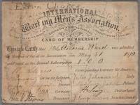 Документы - Членский билет Международной Ассоциации Рабочих, 1870