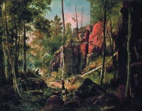 Картины - Иван Шишкин.  Вид на острове Валааме (Местность Кукко)  [1859-1860]