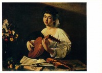 Картины - Микеланджело Меризи да Караваджо. Юноша с лютней.