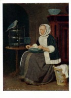 Картины - Габриэль Метсю (1629 - 1667). Девушка за работой.