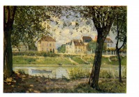 Картины - Альфред Сислей. Городок Вильнёв - ла - Гаренн на Сене.