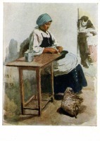 Картины - И. Е. Репин (1844 - 1930). Кухарка. 1881 г. Акварель.