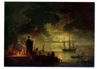Картины - Клод Жозеф Верне (1714 - 1789). Вид в окрестностях Читта Нуова в Иллирии при лунном освещении.