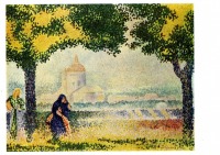 Картины - Анри Эдмон Кросс (1856 - 1910). Вид на церковь Санта - Мария дельи Анжели близ Ассизи.
