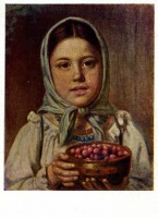 Картины - Н. Е. Рачков (1825 - 1895). Девочка с ягодами. 1879 г.