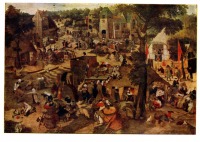 Картины - Питер Брейгель Старший (около 1525/30 - 1569). Ярмарка с театральным представлением. 1562 г.