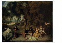Картины - Антуан Ватто (1684 - 1721). Общество в парке.