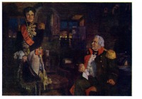 Картины - Н. П. Ульянов (1875 - 1949). Лористон в ставке Кутузова. 1945.