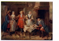 Картины - Н. Ланкре (1690 - 1743). Брачный контракт.