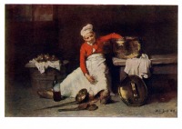 Картины - Ж. К. Байль (1862 - 1921). Поваренок на кухне.
