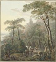 Картины - Пейзаж с пастухами и дояркой