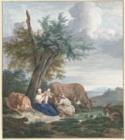 Картины - Крестьянская семья на фоне пейзажа