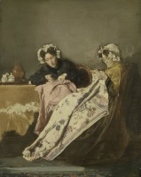 Картины - Две дамы за вышиванием