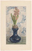 Картины - Гиацинты в голубой стеклянной вазе