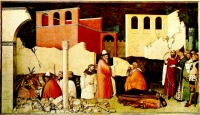 Картины - Чудо с драконом папы Сильвестра Святого. Ок. 1340.