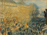 Картины - Клод Моне. Бульвар Капуцинок весной. 1873. Фрагмент.