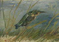 Картины - Винсент Ван Гог . Пейзаж на набережной Сены. Зимородок