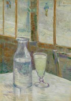 Картины - Винсент Ван Гог. Столик в кафе с рюмкой абсента