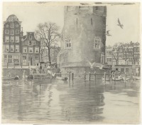 Картины - Виллем Витсен. Вид Башни Монтелбаан в Амстердаме