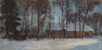 Картины - Картини  польських  художників. Будинок взимку.
