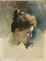 Картины - Картини  польських  художників. Портрет молодої жінки.