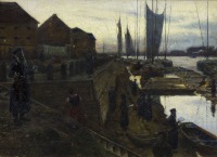 Картины - Картини  польських  художників. На пристані.