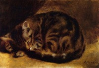 Картины - Огюст Ренуар. Спящая кошка