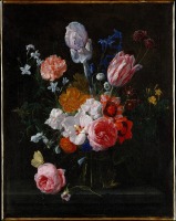 Картины - Николас Ван Верендаль. Букет цветов в хрустальной вазе