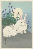 Картины - Кролики под полной луной