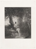 Картины - Красная Шапочка с корзинкой у ручья